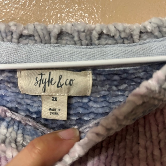 Style & Co. Pink and Blue Striped Sweater - Picture 2 of 3